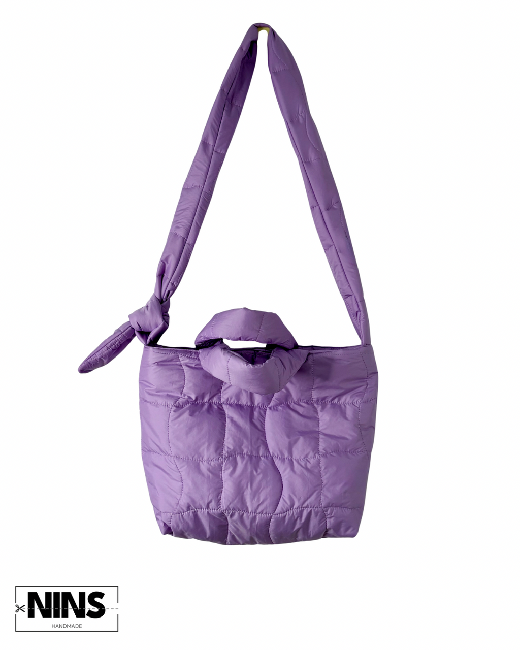 Puffertasche midi | lila quilt
