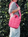 Puffertasche midi | pink quilt