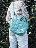 Puffertasche midi | grün quilt