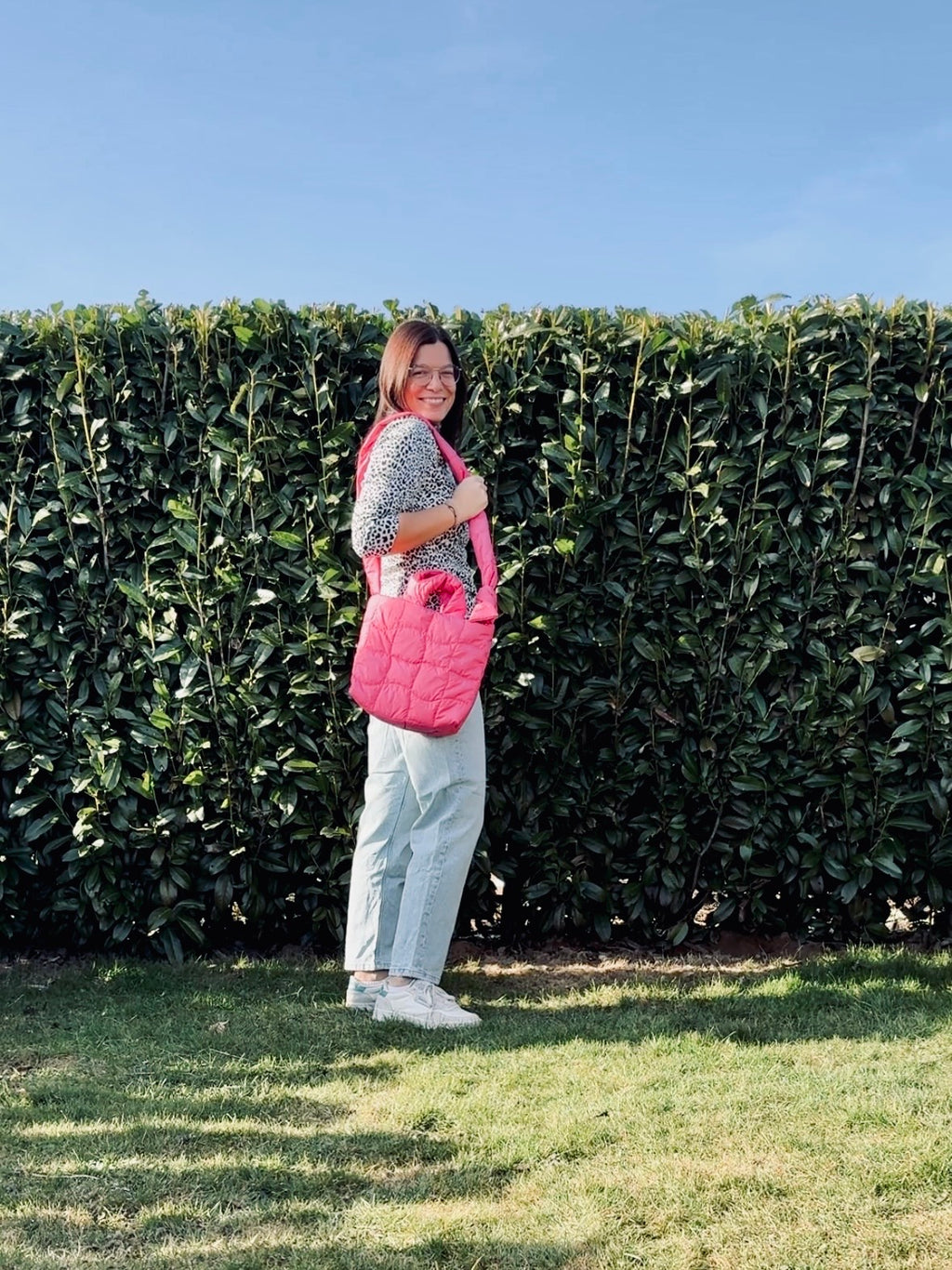 Puffertasche midi | pink quilt
