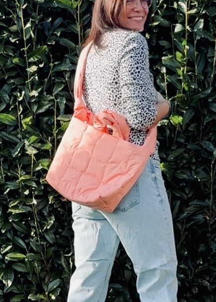 Puffertasche midi | koralle quilt