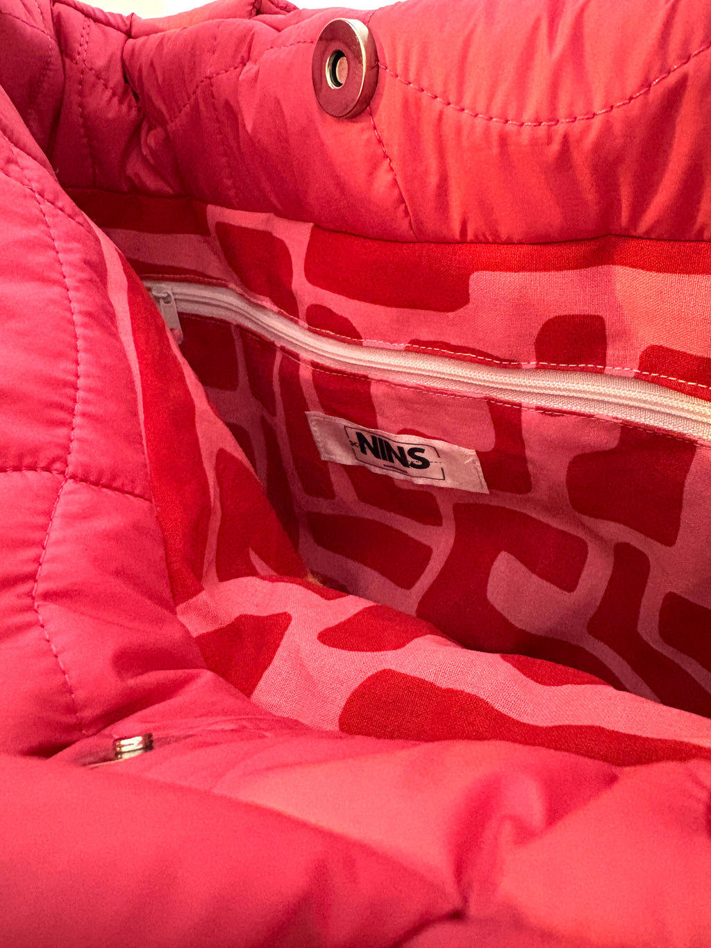 Puffertasche midi | pink quilt