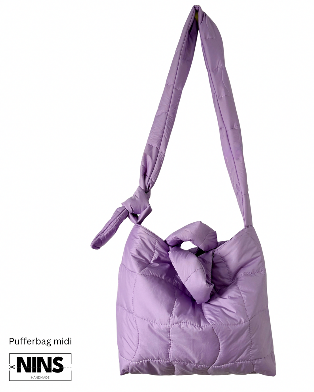 Puffertasche midi | lila quilt