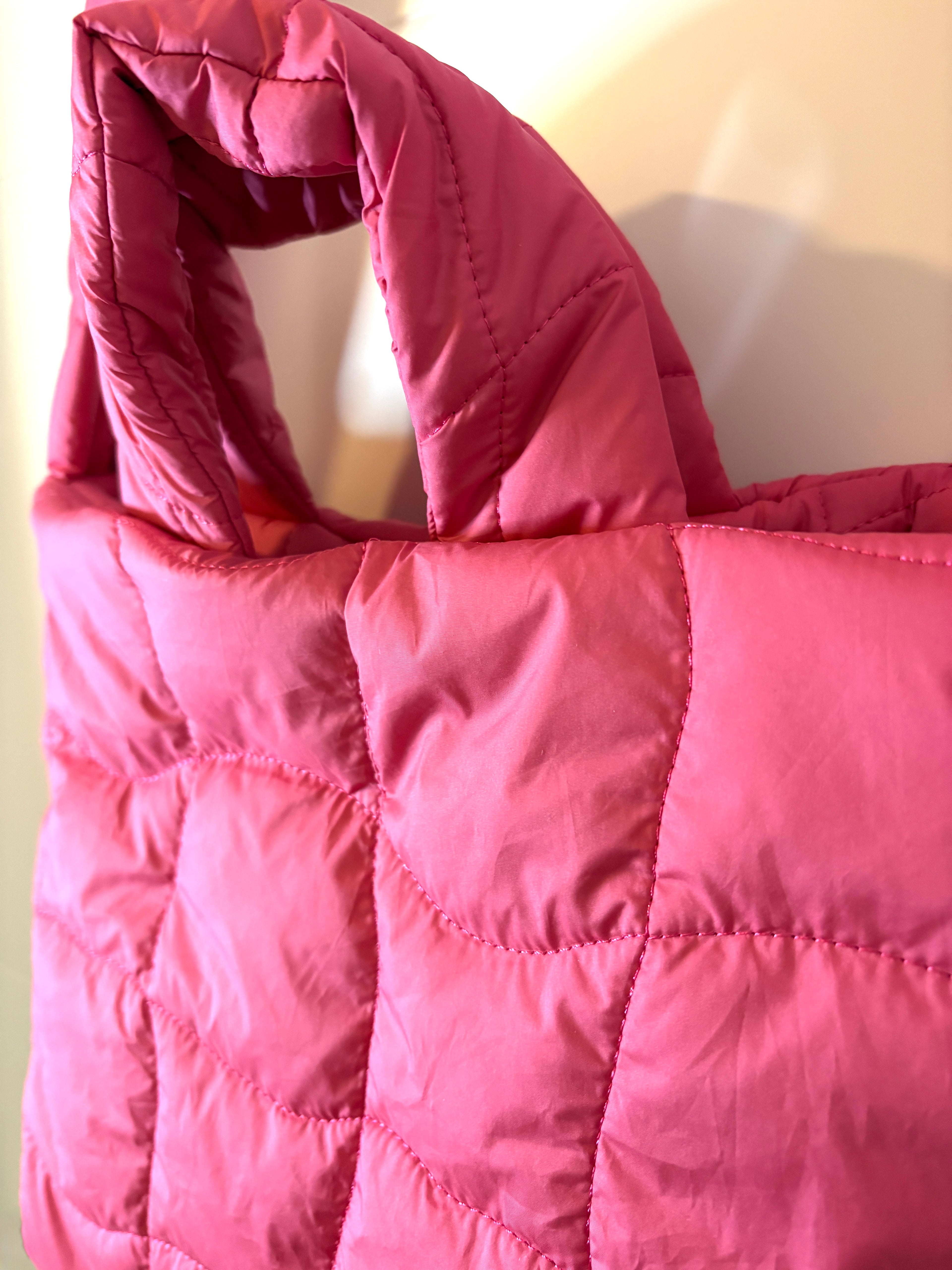 Puffertasche midi | pink quilt