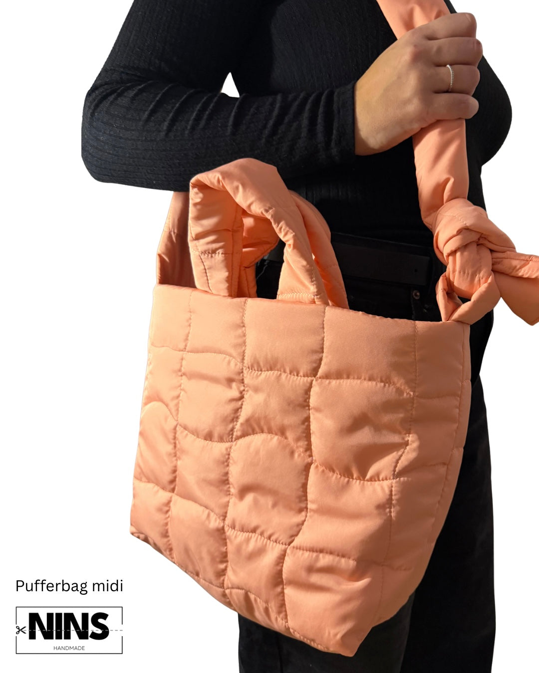 Puffertasche midi | koralle quilt