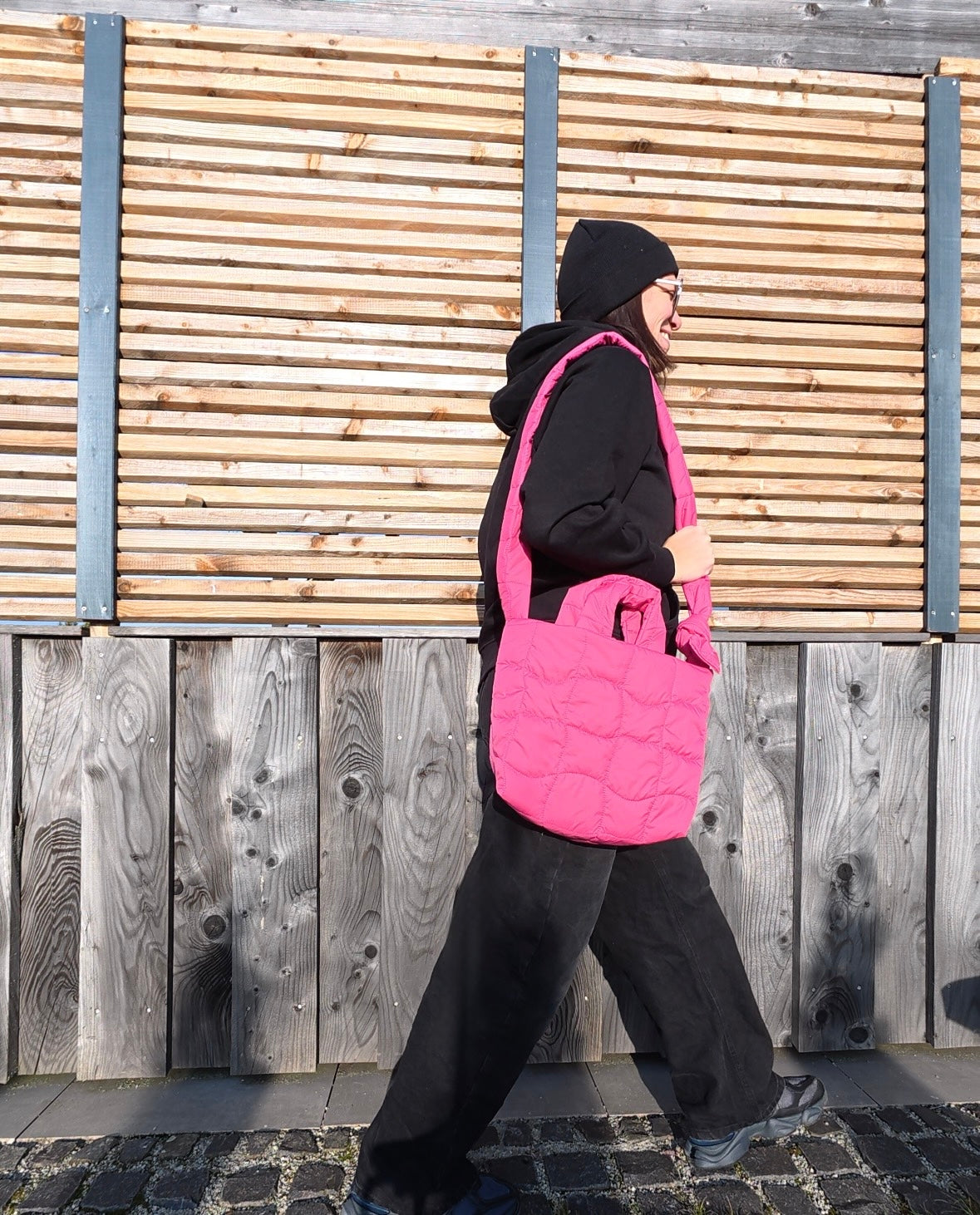 Puffertasche midi | pink quilt