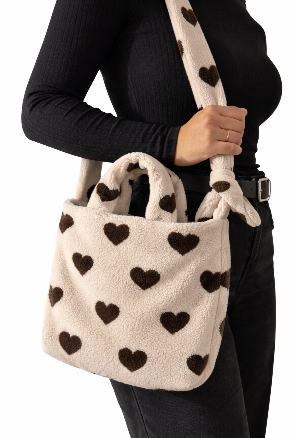 Puffertasche medium | plüsch hearts