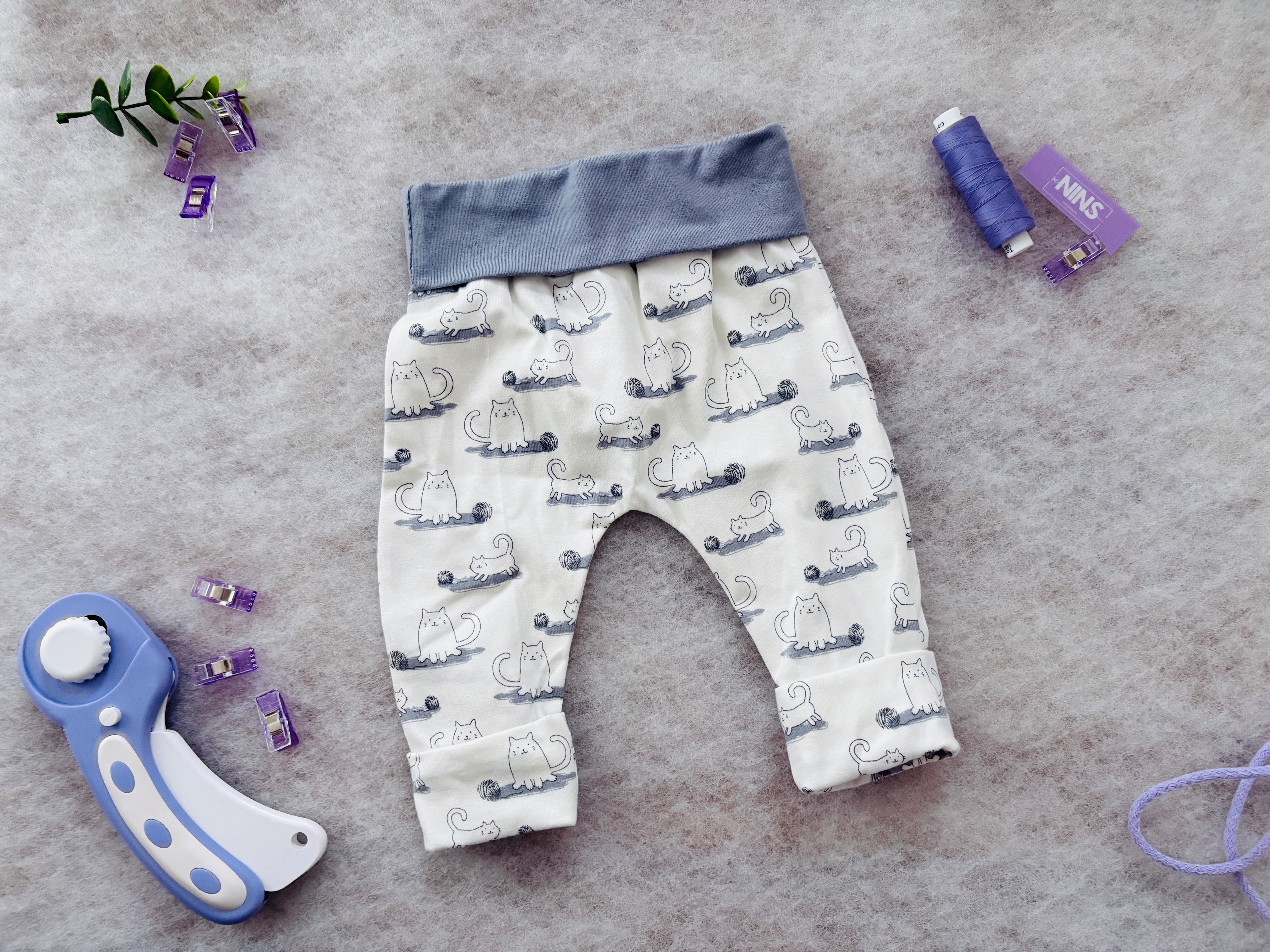 Pumphose | 3-12 Monate | Katzen grau